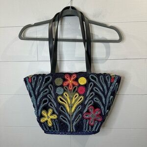 Ego | Straw Floral Shoulder Hand Bag